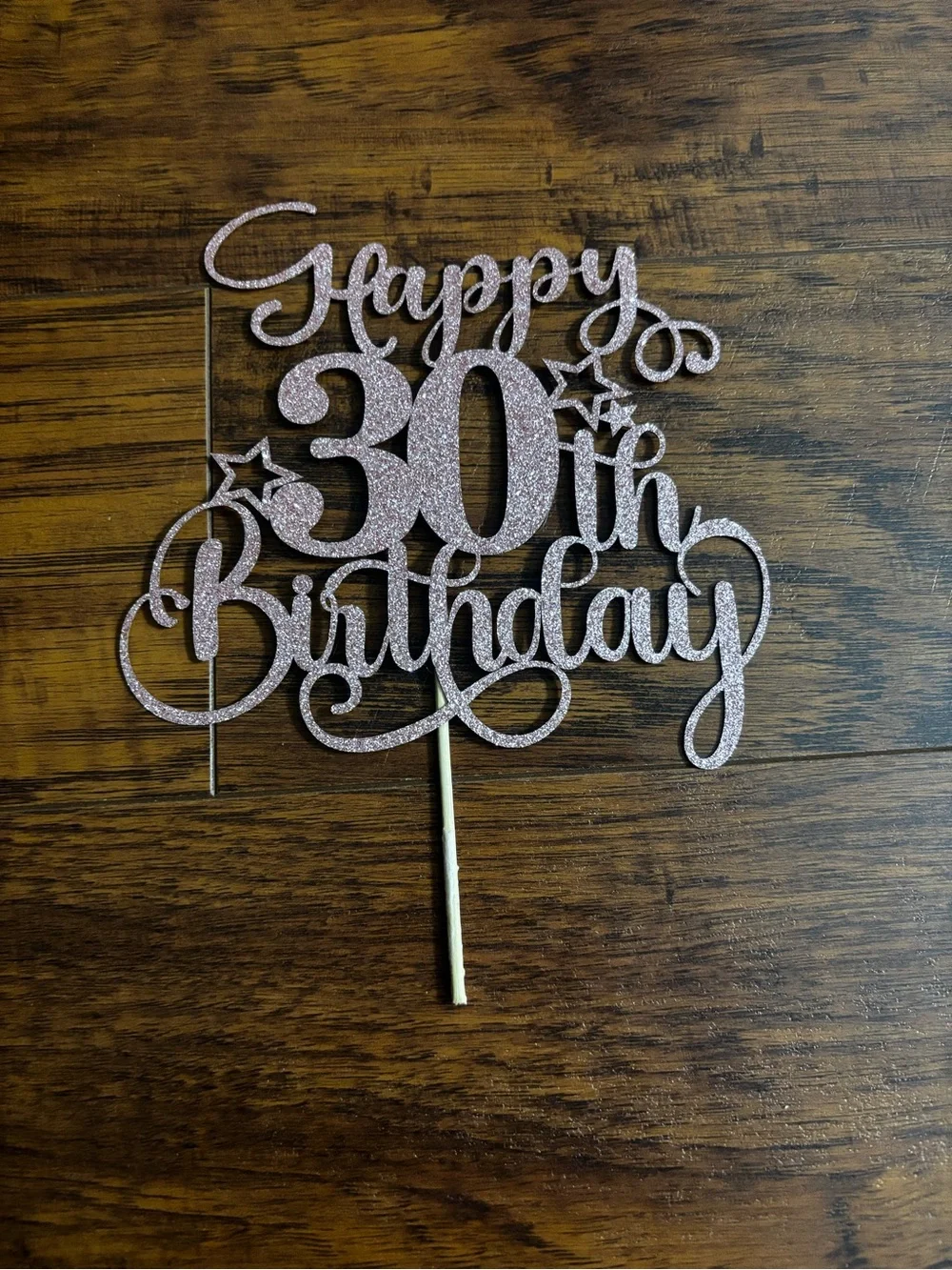 30th Birthday BUNDLE Two Centerpiece Decorations Gold Silver + Pink Cake Topper